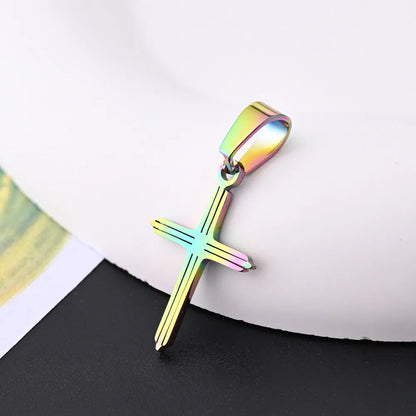 10 Pcs/Package 22x14mm 7x3.5mm 304 Stainless Steel 18K Gold Plated Rose Gold Plated Cross Simple Solid Color Polished Pendant