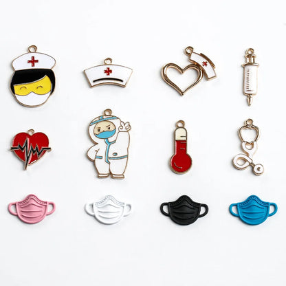 10 PCS/Package 23*32.5mm 27*26mm 8.5*30mm Hole 1~1.9mm Hole 2~2.9mm Alloy Human Face Mask Heart Shape Pendant