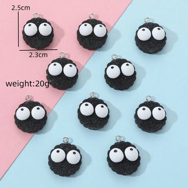 10 PCS/Package 2.5*2.3cm Resin Round Eye Pendant