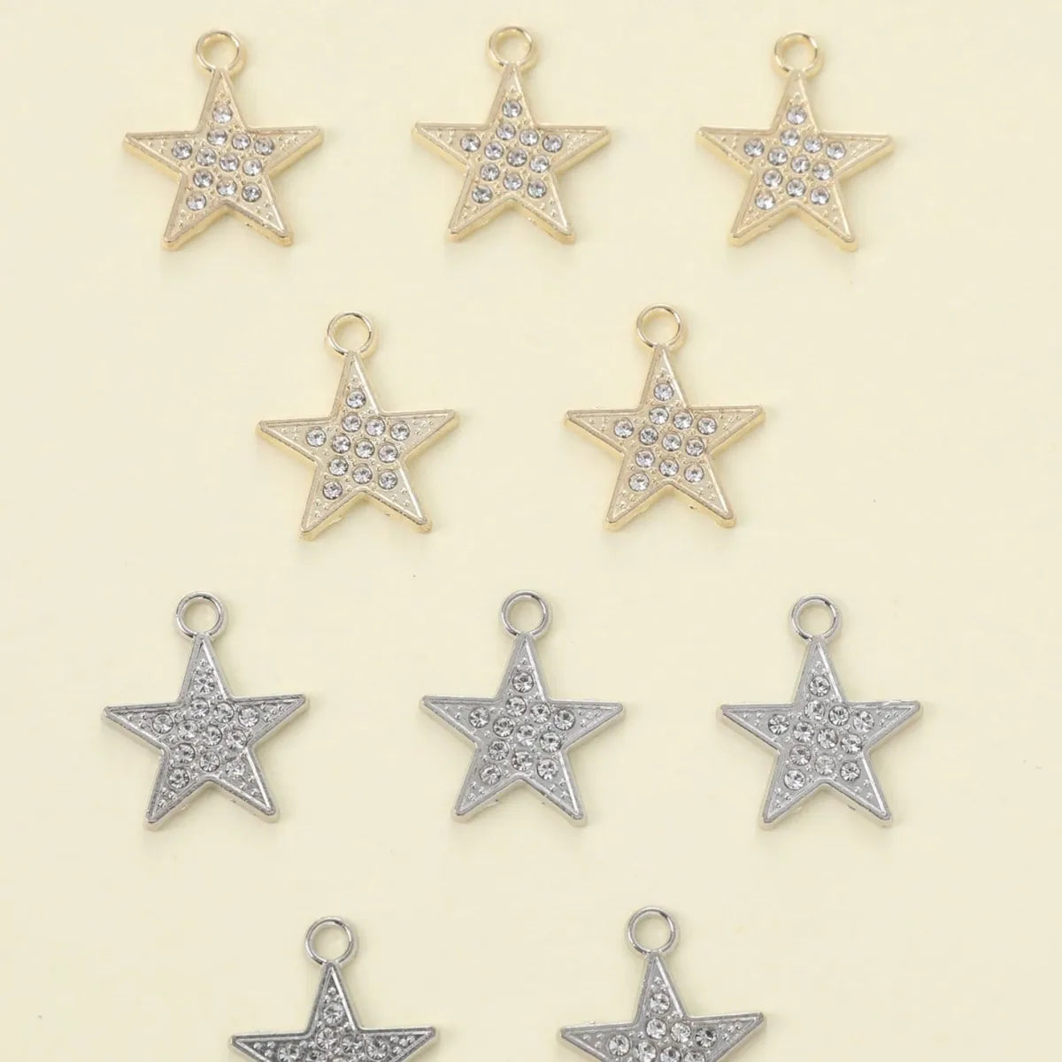 10 PCS/Package 2.5*1.8cm Alloy Rhinestones Pentagram Pendant