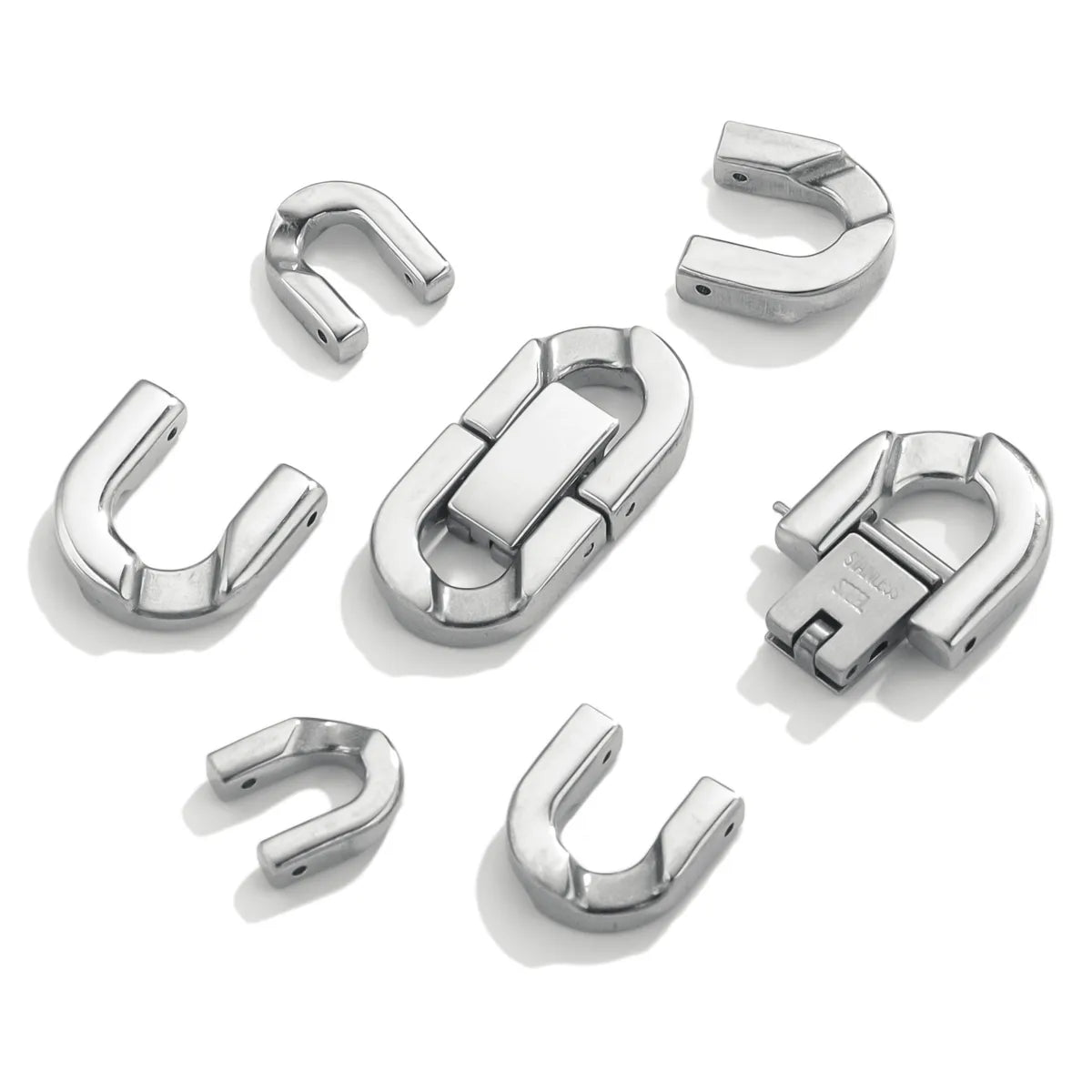 10 PCS/Package 304 Stainless Steel Solid Color Jewelry Buckle