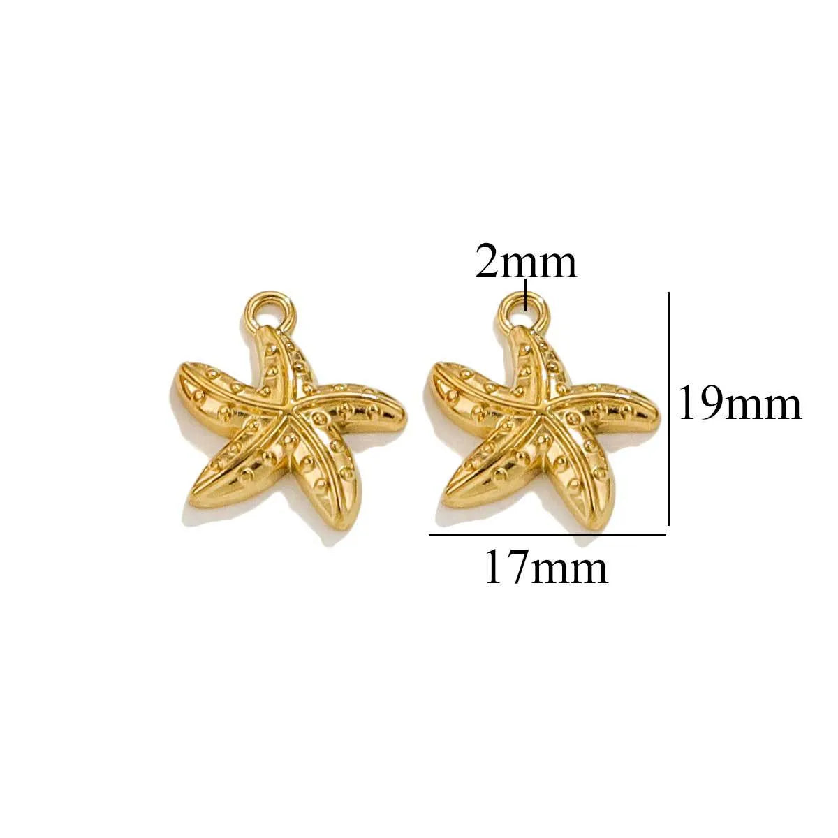 10 PCS/Package 304 Stainless Steel Starfish Dolphin Pendant