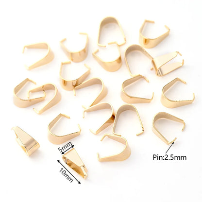 10 PCS/Package 3x7mm 5x10mm 7x13mm 201 Stainless Steel 18K Gold Plated U Shape Simple Solid Color Polished Melon Seed Buckle Jewelry Buckle