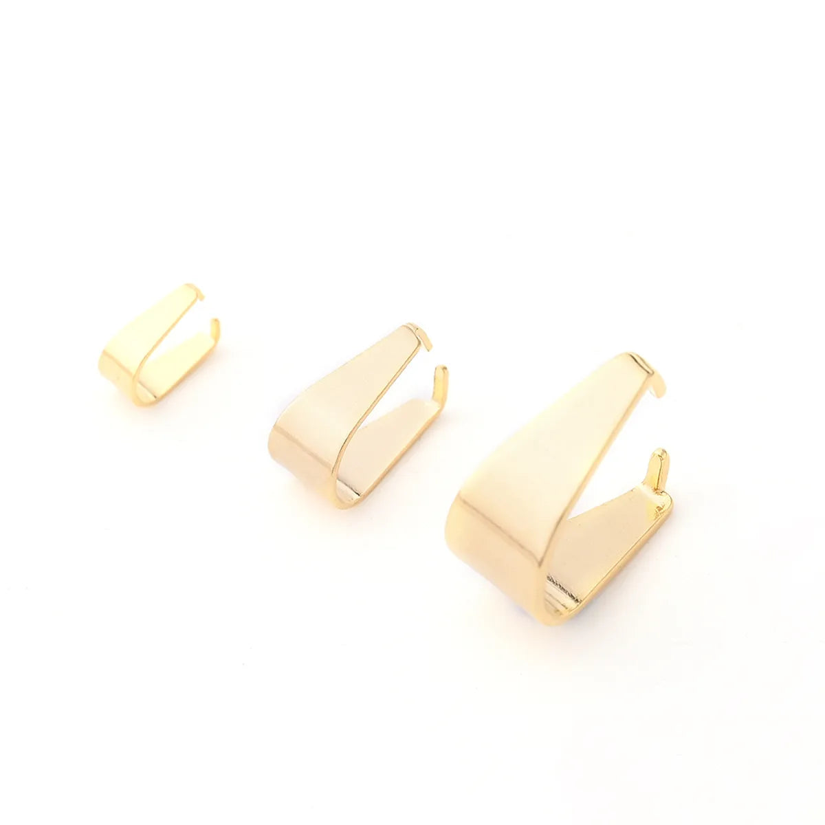 10 PCS/Package 3x7mm 5x10mm 7x13mm 201 Stainless Steel 18K Gold Plated U Shape Simple Solid Color Polished Melon Seed Buckle Jewelry Buckle