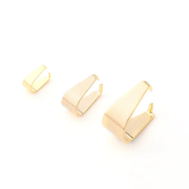 10 PCS/Package 3x7mm 5x10mm 7x13mm 201 Stainless Steel 18K Gold Plated U Shape Simple Solid Color Polished Melon Seed Buckle Jewelry Buckle