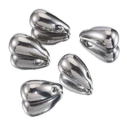 10 PCS/Package 6*11.5mm Hole 1~1.9mm Stainless Steel 18K Gold Plated Water Droplets Polished Pendant