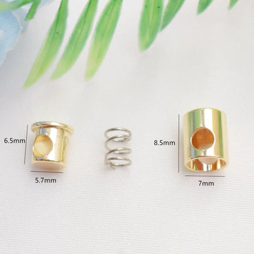 10 PCS/Package 7*8.5mm Copper 14K Gold Plated Solid Color Polished Jewelry Buckle