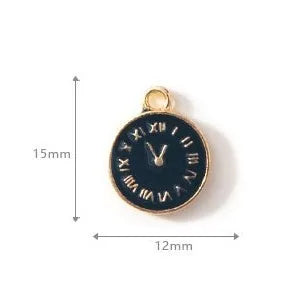 10 PCS/Package Alloy Clock Pendant Simple Style