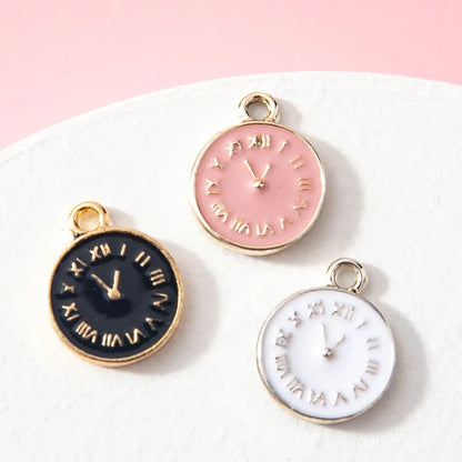 10 PCS/Package Alloy Clock Pendant Simple Style