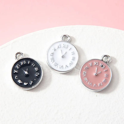 10 PCS/Package Alloy Clock Pendant Simple Style