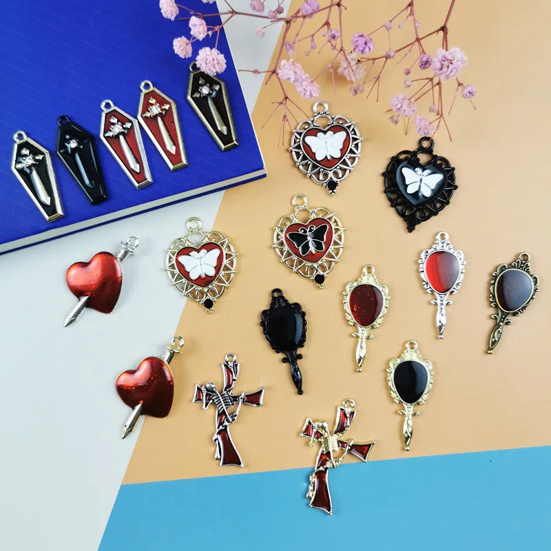 10 PCS/Package Alloy Color Block Pendant