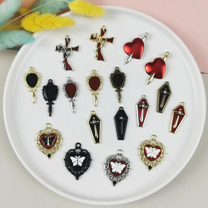 10 PCS/Package Alloy Color Block Pendant