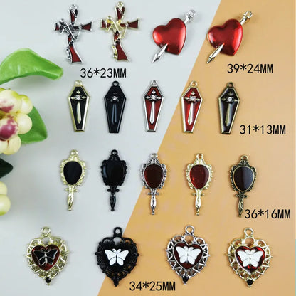 10 PCS/Package Alloy Color Block Pendant