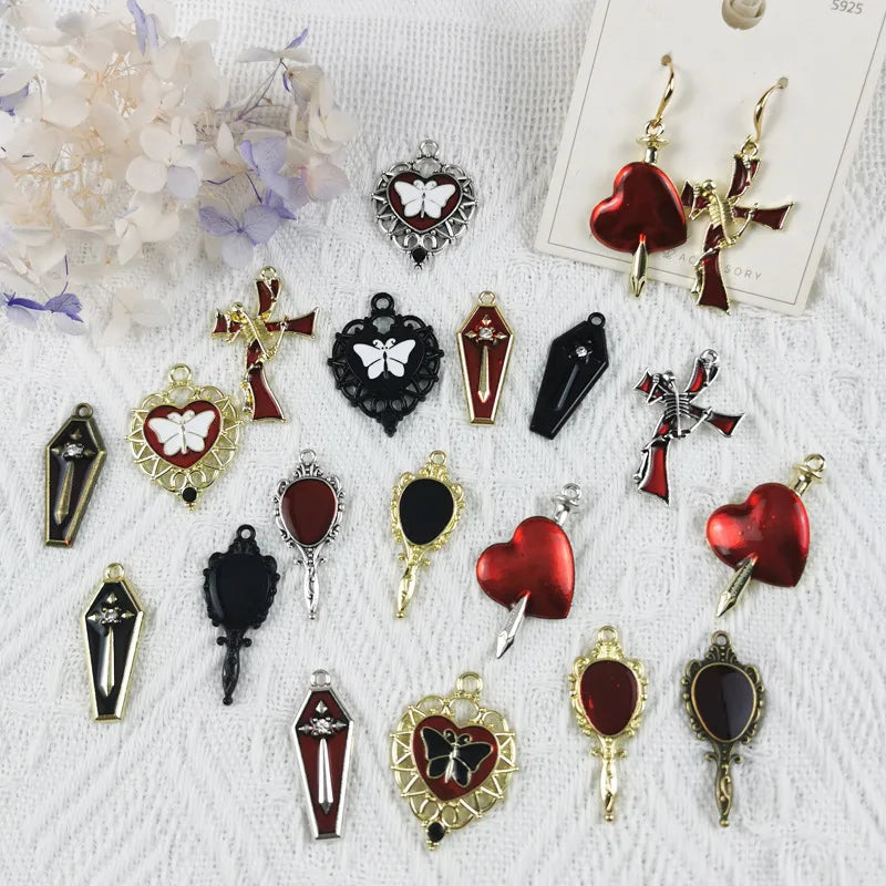 10 PCS/Package Alloy Color Block Pendant