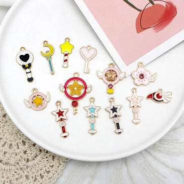 10 PCS/Package Alloy Color Block Pendant