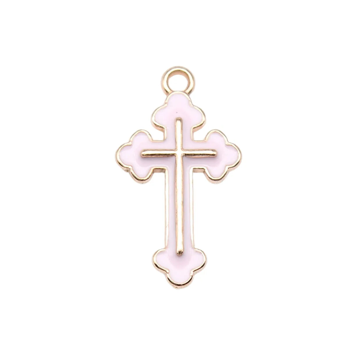 10 PCS/Package Alloy Cross Polished Pendant