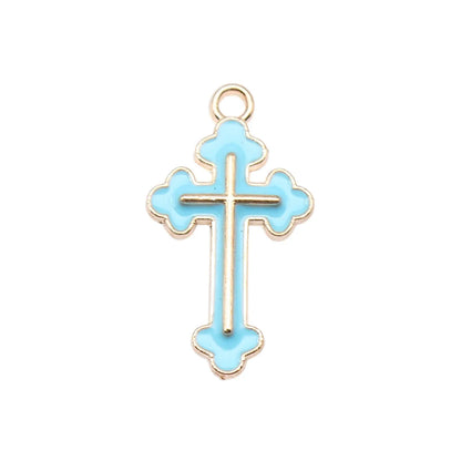 10 PCS/Package Alloy Cross Polished Pendant