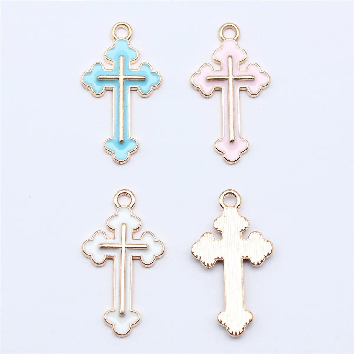 10 PCS/Package Alloy Cross Polished Pendant