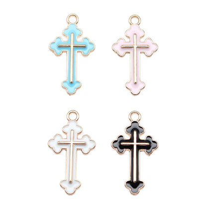 10 PCS/Package Alloy Cross Polished Pendant