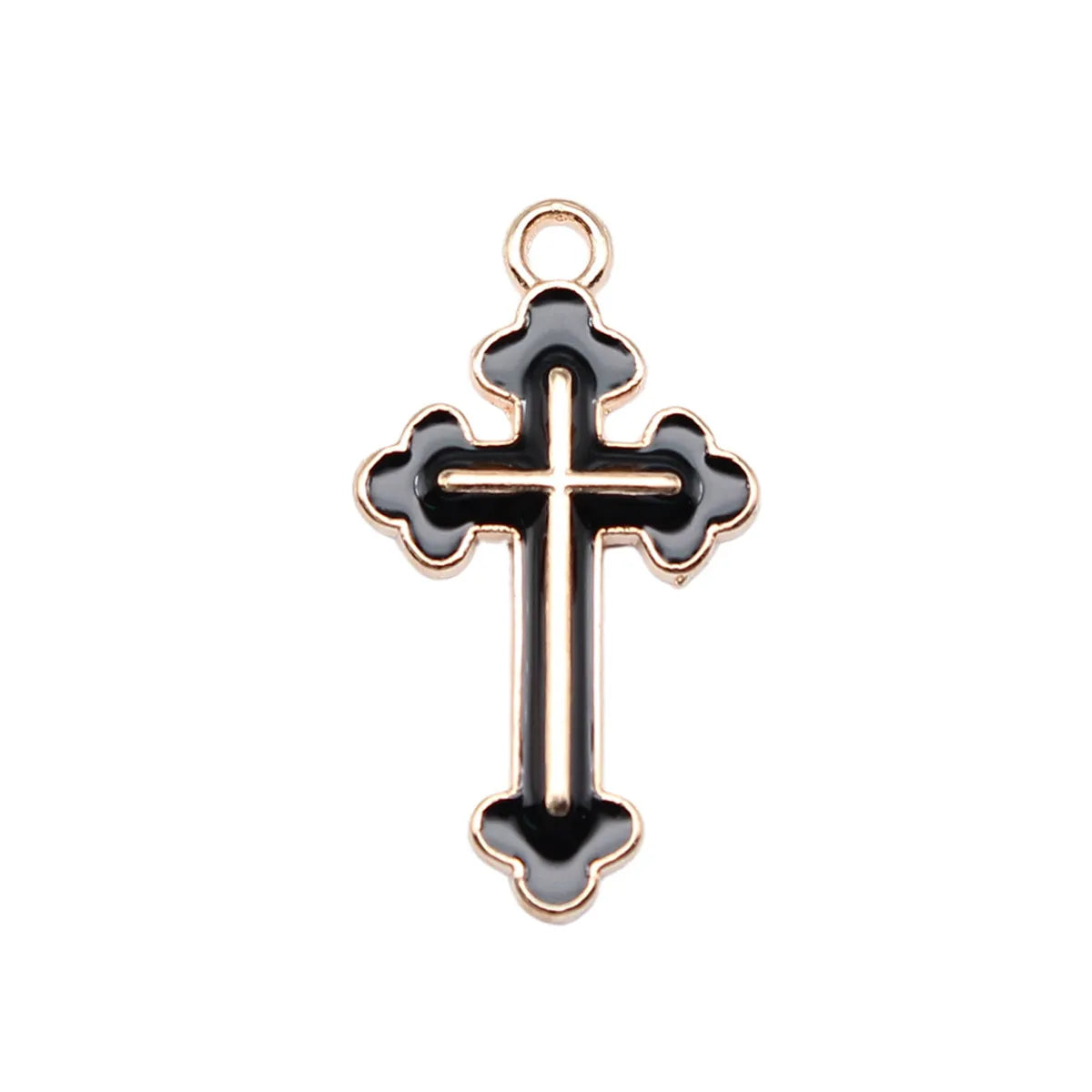 10 PCS/Package Alloy Cross Polished Pendant