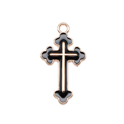 10 PCS/Package Alloy Cross Polished Pendant