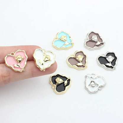 10 PCS/Package Alloy Enamel Plating Pendant