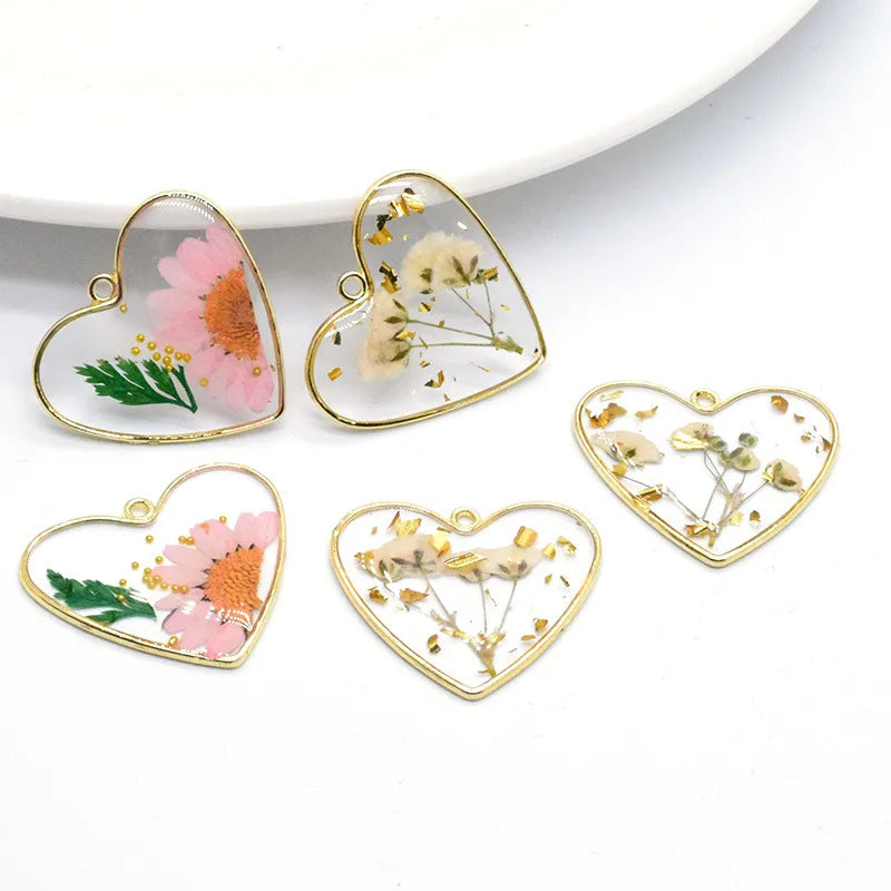 10 PCS/Package Alloy Heart Shape Pendant