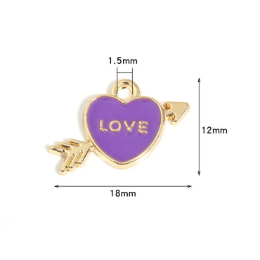 10 PCS/Package Alloy Letter Heart Shape Arrow Pendant