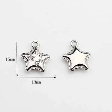 10 PCS/Package Alloy Rhinestones Plating Inlay Pendant