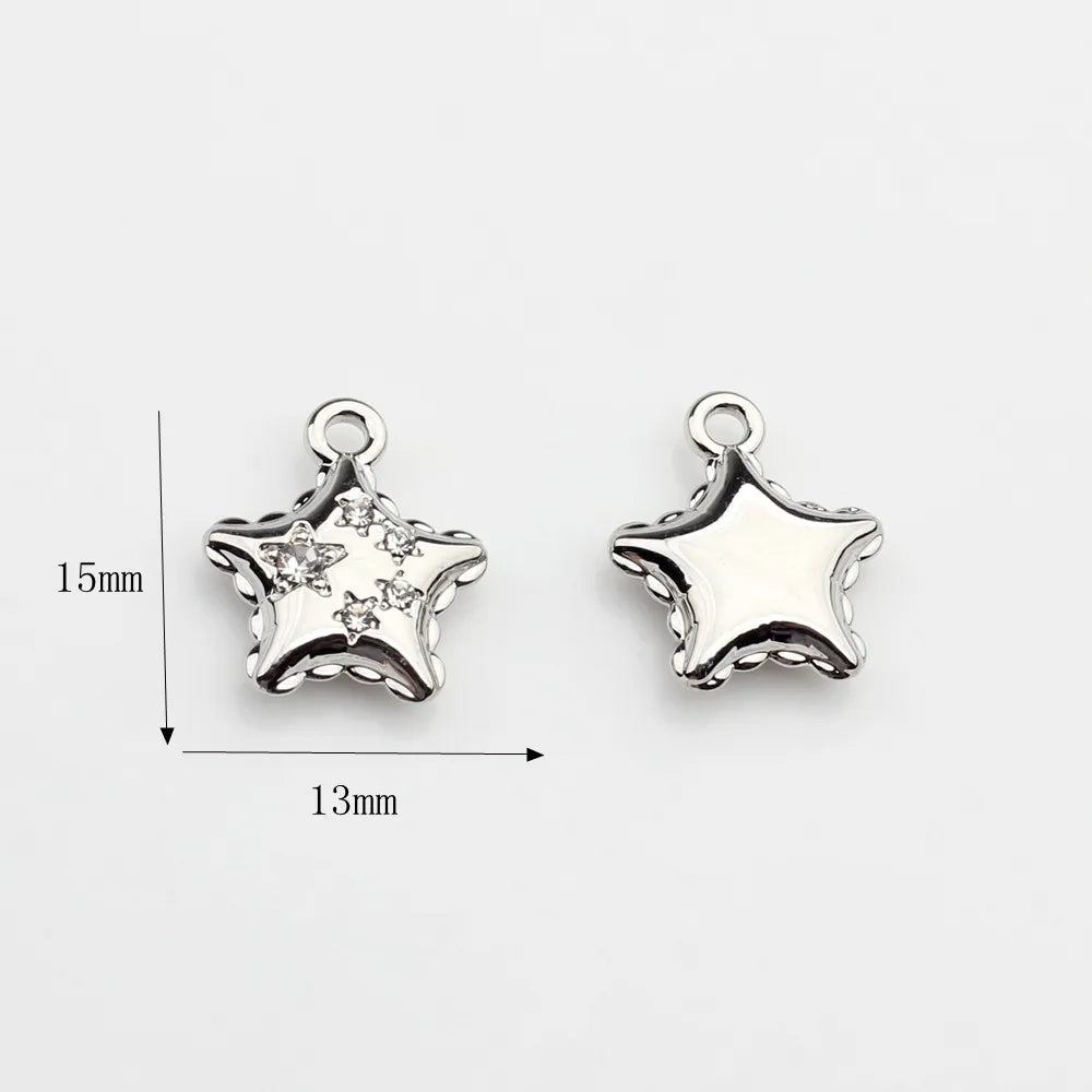 10 PCS/Package Alloy Rhinestones Plating Inlay Pendant