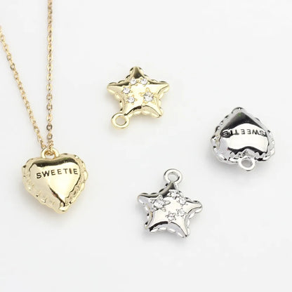 10 PCS/Package Alloy Rhinestones Plating Inlay Pendant