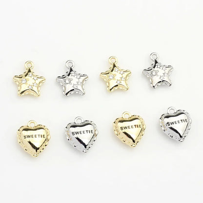 10 PCS/Package Alloy Rhinestones Plating Inlay Pendant