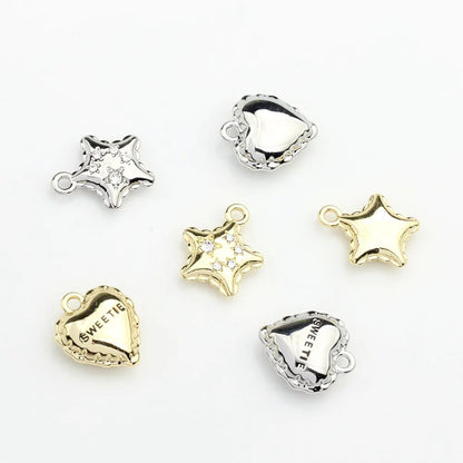 10 PCS/Package Alloy Rhinestones Plating Inlay Pendant