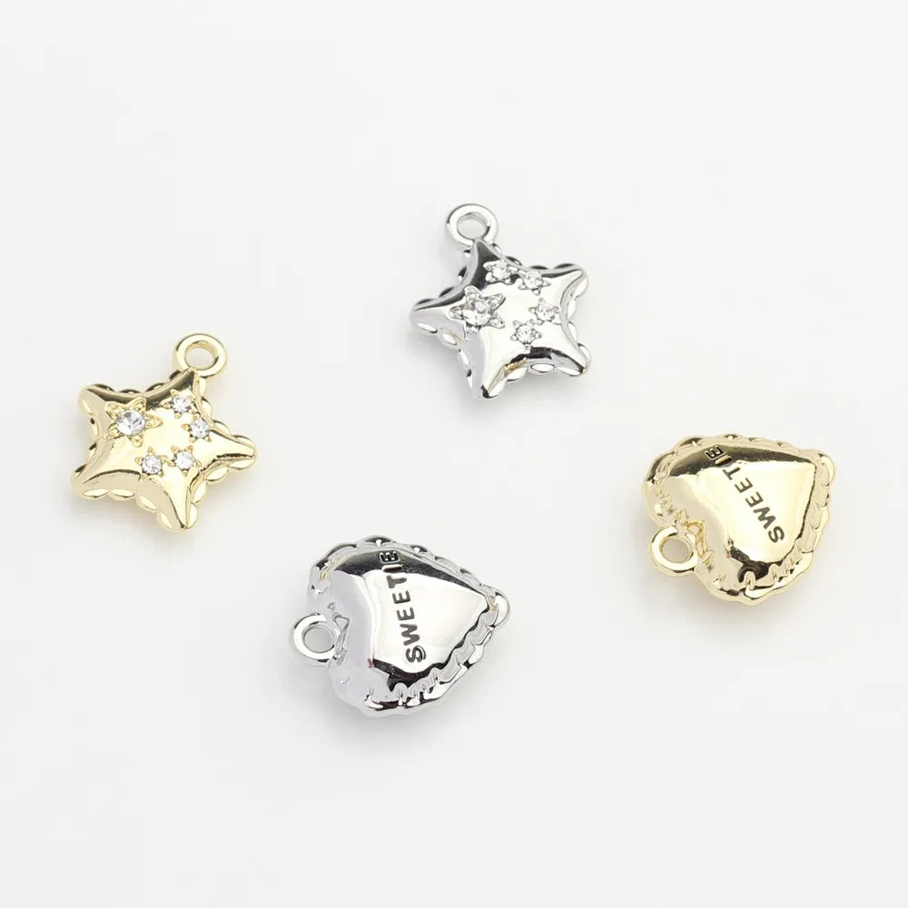 10 PCS/Package Alloy Rhinestones Plating Inlay Pendant