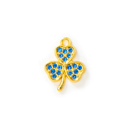 10 PCS/Package Alloy Rhinestones Shamrock Pendant Simple Style