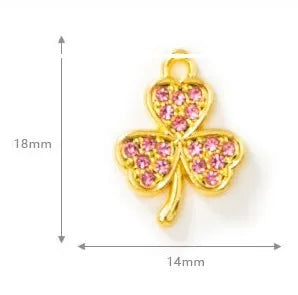 10 PCS/Package Alloy Rhinestones Shamrock Pendant Simple Style