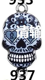 10 PCS/Package Alloy Skull Pendant