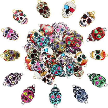 10 PCS/Package Alloy Skull Pendant