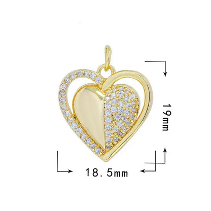 10 PCS/Package Alloy Zircon Moon Heart Shape Butterfly Pendant