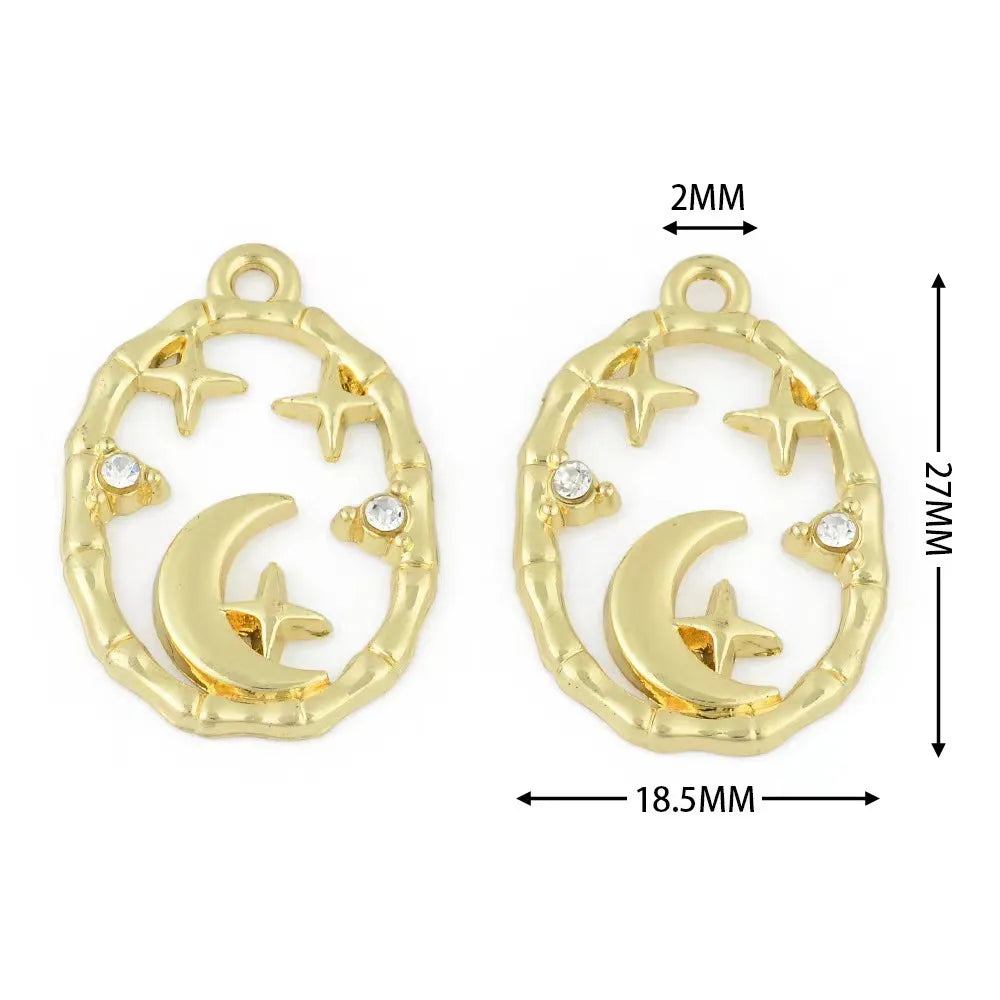 10 PCS/Package Alloy Zircon Moon Heart Shape Butterfly Pendant