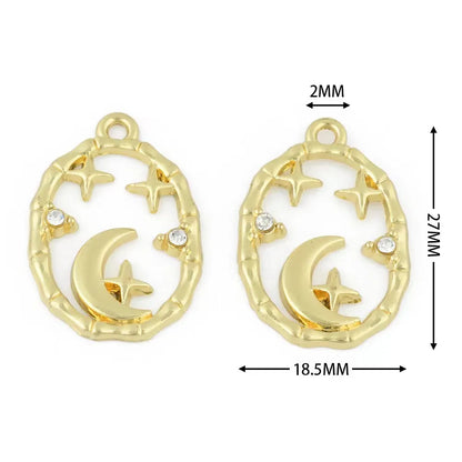 10 PCS/Package Alloy Zircon Moon Heart Shape Butterfly Pendant