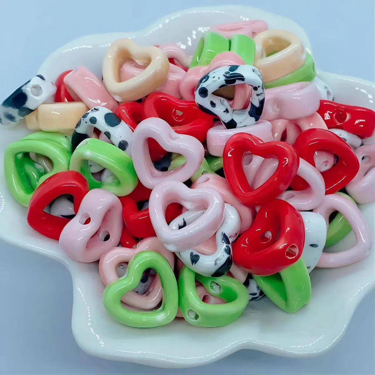 10 PCS/Package Ceramics Heart Shape Pendant