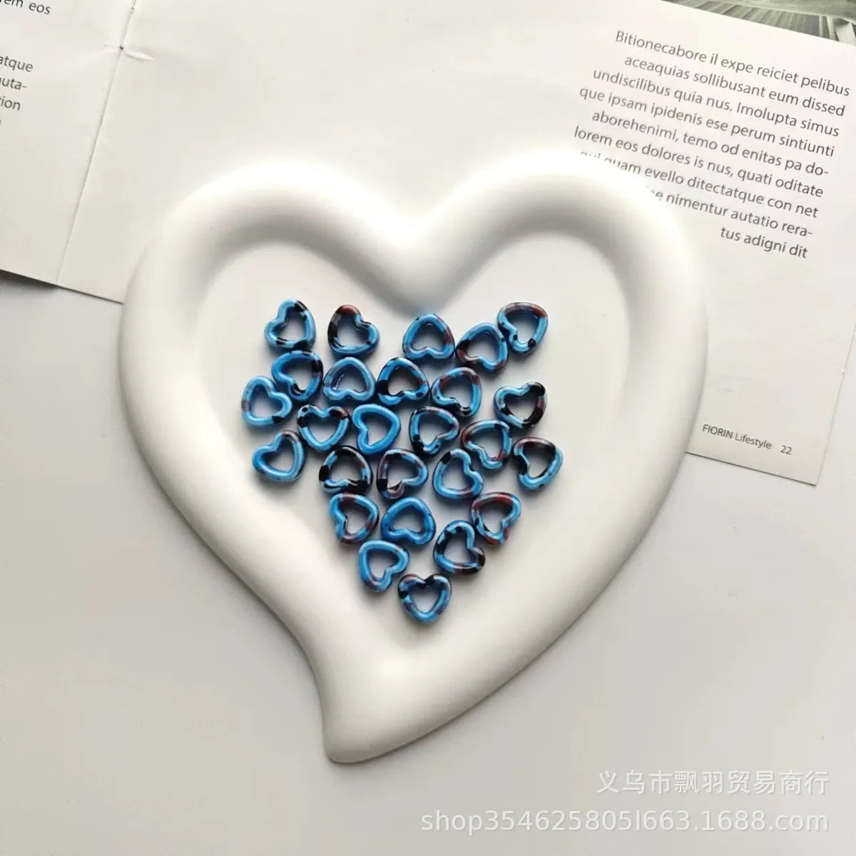 10 PCS/Package Ceramics Heart Shape Pendant