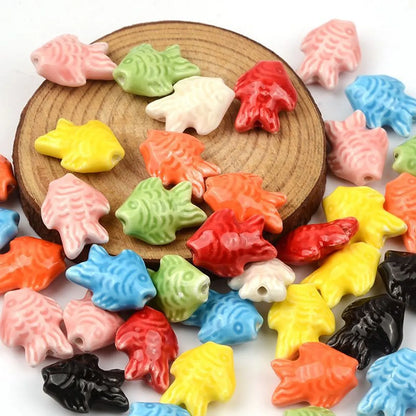 10 PCS/Package Ceramics Solid Color Beads