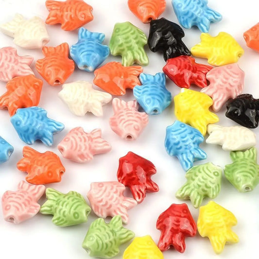 10 PCS/Package Ceramics Solid Color Beads