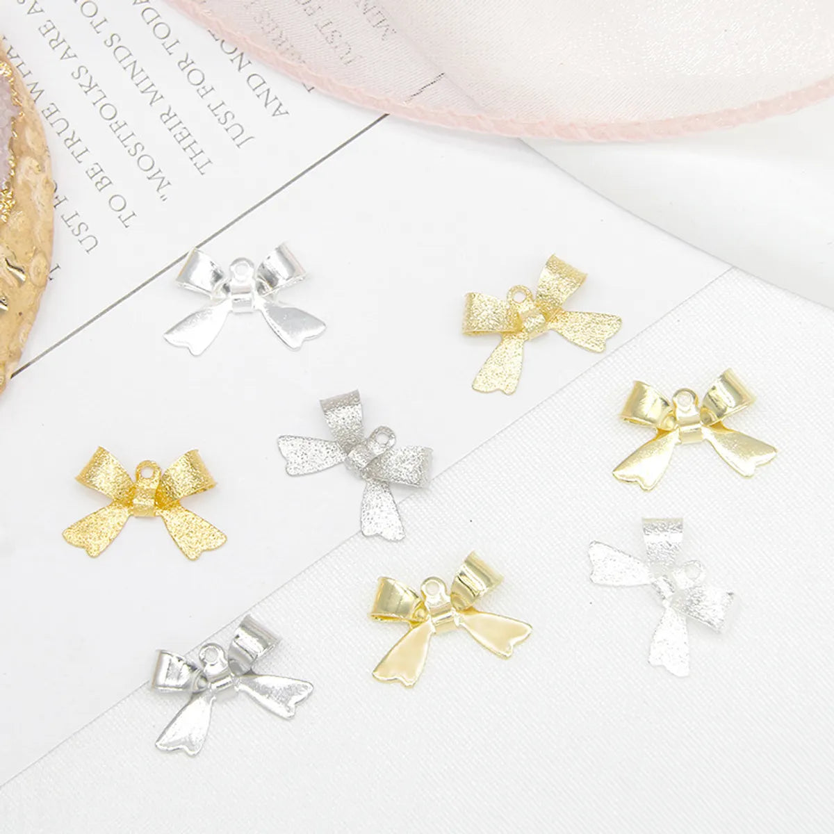 10 PCS/Package Copper Bow Knot Pendant