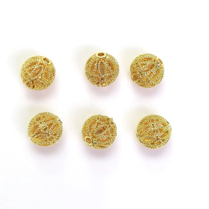 10 PCS/Package Copper Solid Color Beads