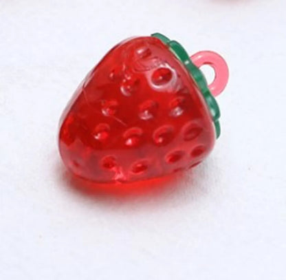 10 Pcs/Package Cute Cherry Strawberry Resin Jewelry Accessories