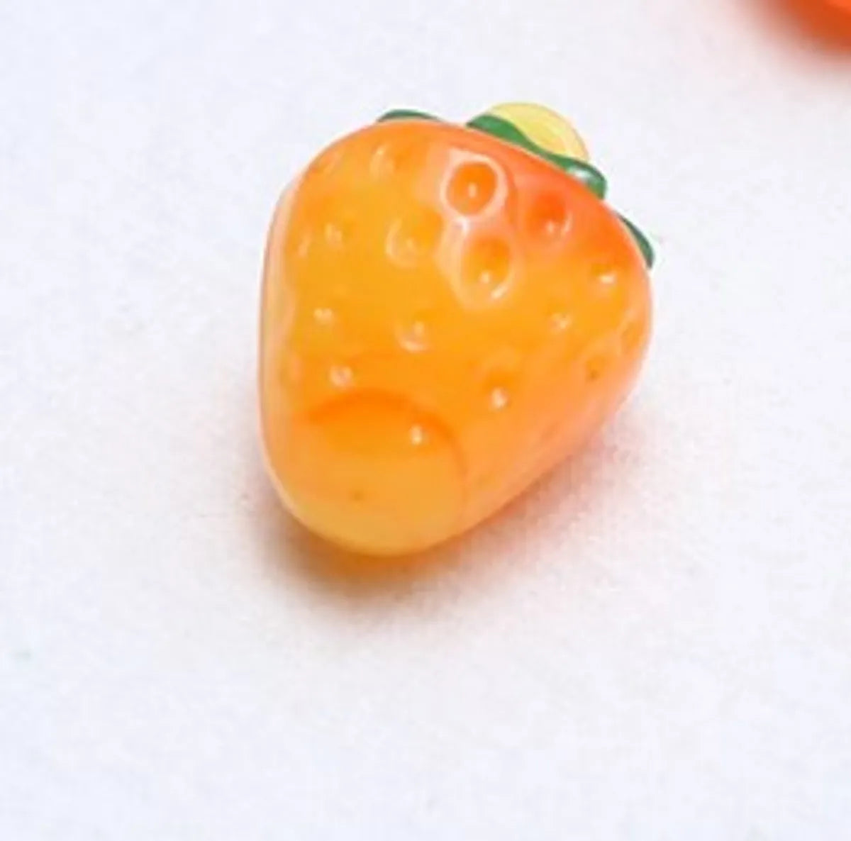 10 Pcs/Package Cute Cherry Strawberry Resin Jewelry Accessories