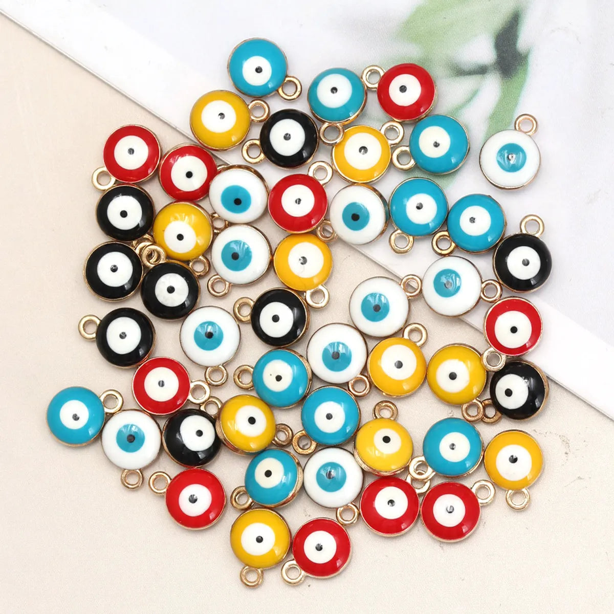 10 PCS/Package Diameter 8mm Alloy Eye Pendant